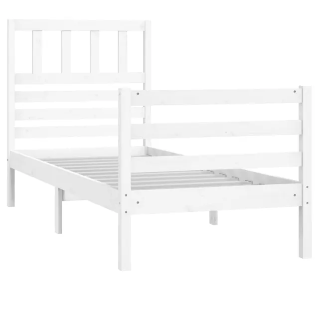 Cadre de lit sans matelas blanc 75x190 cm bois massif