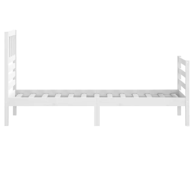 Cadre de lit sans matelas blanc 75x190 cm bois massif