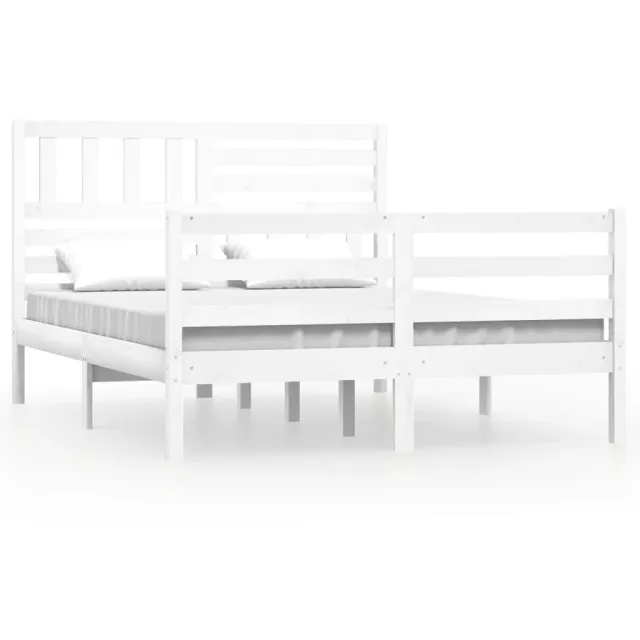 Cadre de lit sans matelas blanc 120x190 cm bois massif
