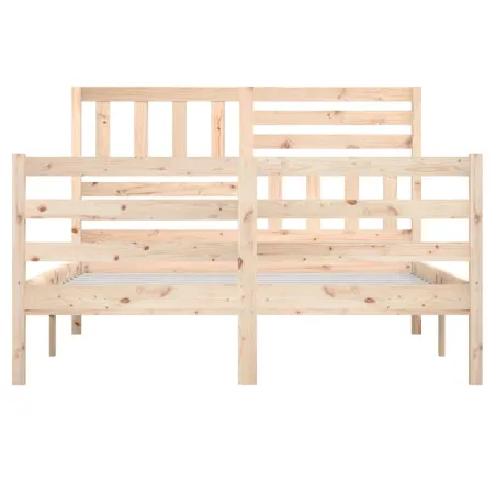 Cadre de lit sans matelas 135x190 cm bois massif
