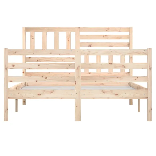 Cadre de lit sans matelas bois massif 140x190 cm