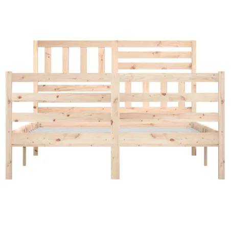Cadre de lit sans matelas bois massif 140x190 cm