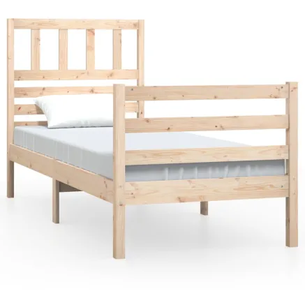 Cadre de lit sans matelas bois massif 90x200 cm 2