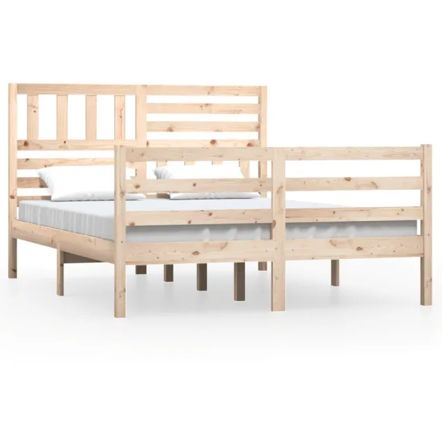 Cadre de lit sans matelas bois massif 140x200 cm
