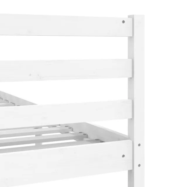 Cadre de lit sans matelas blanc bois massif 140x200 cm