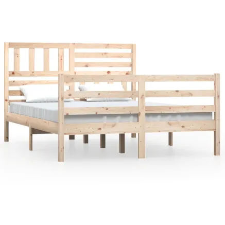Cadre de lit sans matelas bois massif 160x200 cm 2
