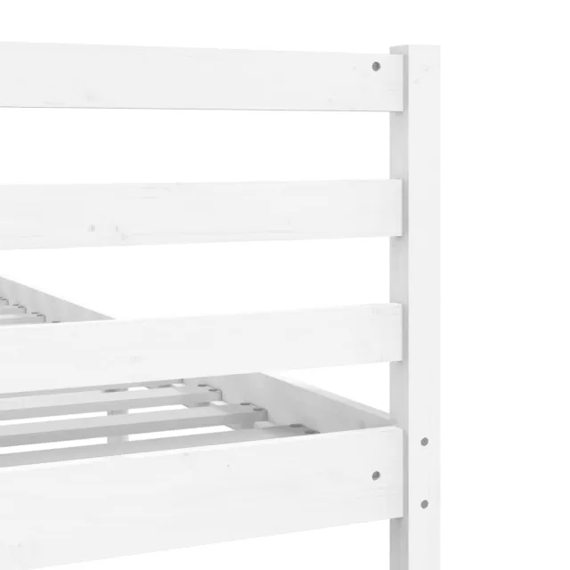 Cadre de lit sans matelas blanc bois massif 160x200 cm