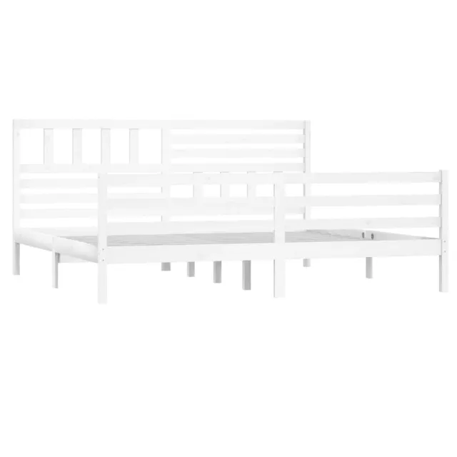 Cadre de lit sans matelas blanc 180x200 cm bois massif