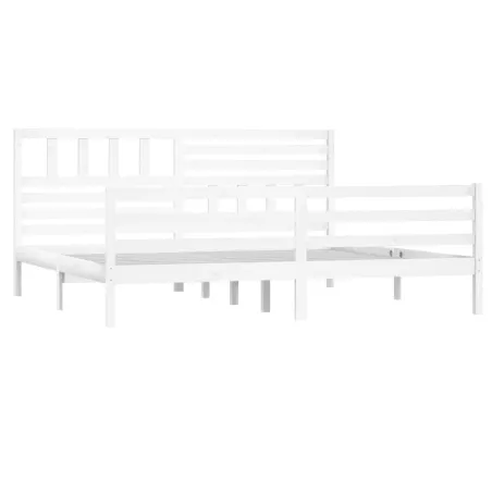 Cadre de lit sans matelas blanc 180x200 cm bois massif