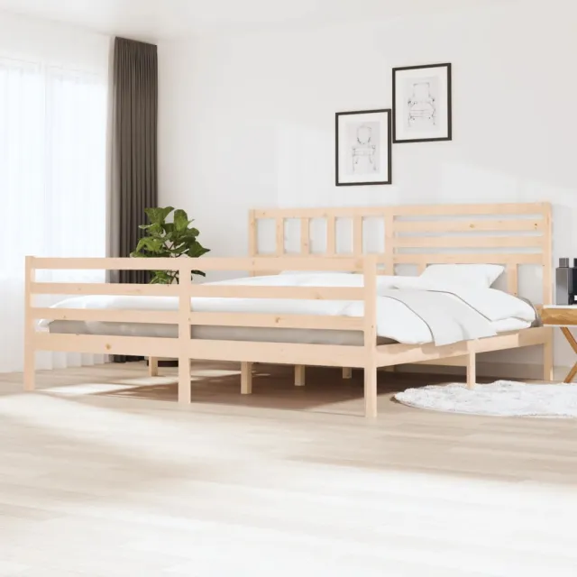 Cadre de lit sans matelas bois massif 200x200 cm