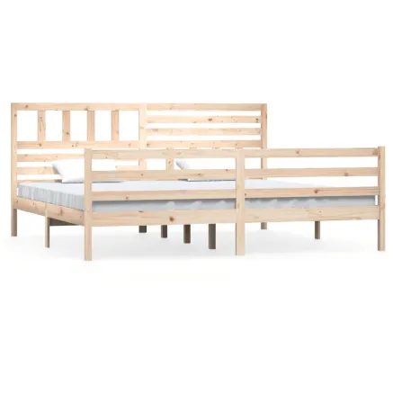 Cadre de lit sans matelas bois massif 200x200 cm 2