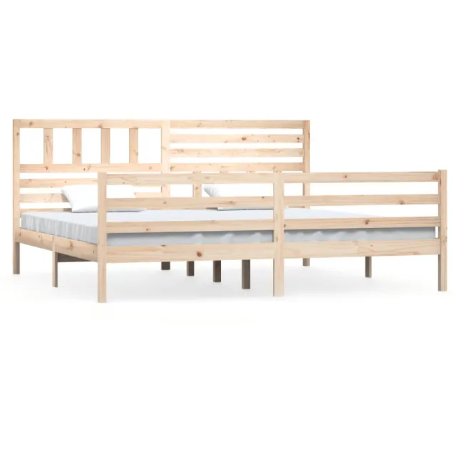 Cadre de lit sans matelas bois massif 200x200 cm