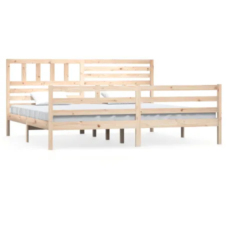 Cadre de lit sans matelas bois massif 200x200 cm