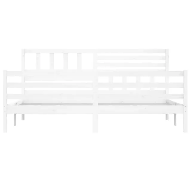 Cadre de lit sans matelas blanc bois massif 200x200 cm