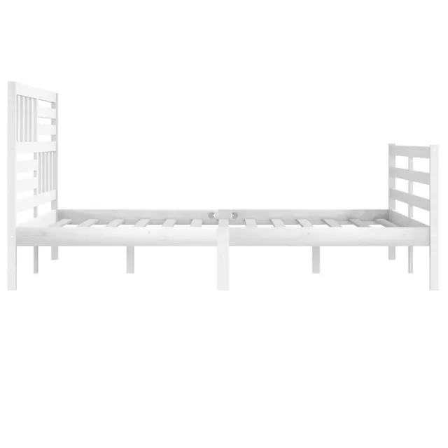 Cadre de lit sans matelas blanc bois massif 200x200 cm