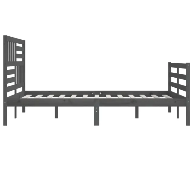 Cadre de lit sans matelas bois massif gris 200x200 cm