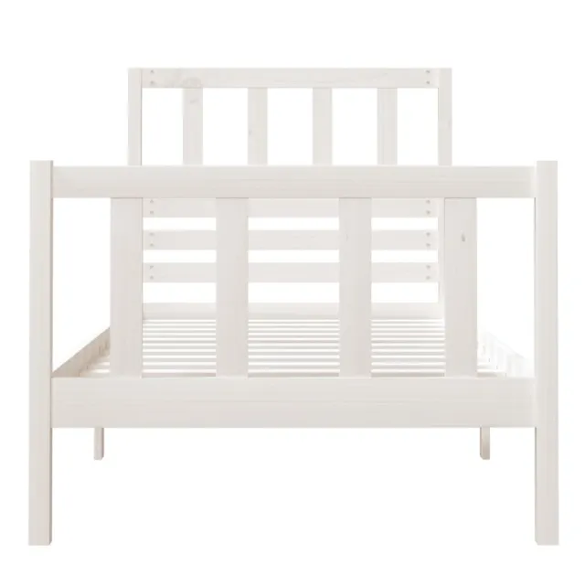 Cadre de lit sans matelas blanc bois massif
