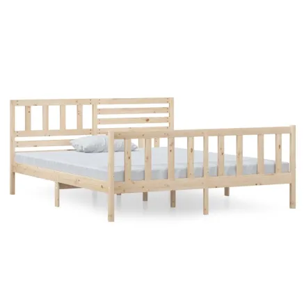 Cadre de lit sans matelas bois massif 2