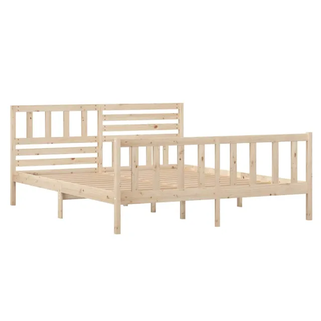 Cadre de lit sans matelas bois massif 140x190 cm