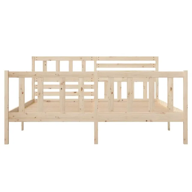 Cadre de lit sans matelas bois massif 140x190 cm