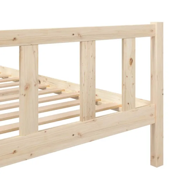 Cadre de lit sans matelas bois massif 140x190 cm