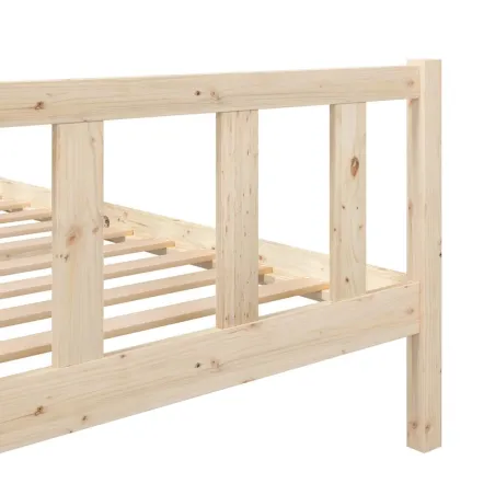 Cadre de lit sans matelas bois massif 140x190 cm