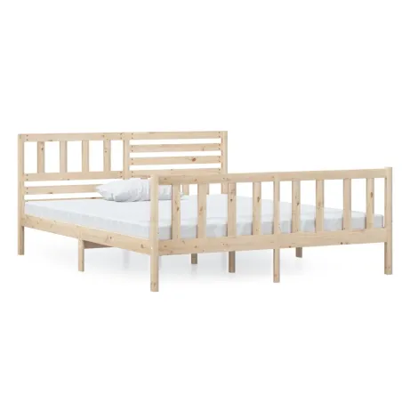 Cadre de lit sans matelas bois massif 120x200 cm