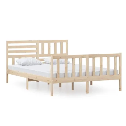 Cadre de lit sans matelas bois massif 140x200 cm 2