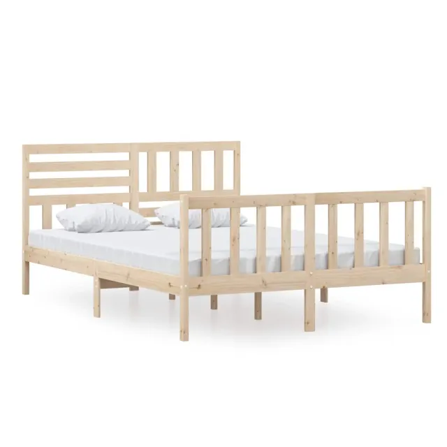 Cadre de lit sans matelas bois massif 140x200 cm