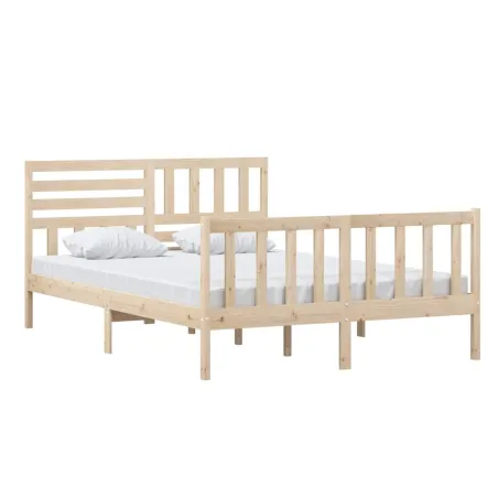 Cadre de lit sans matelas bois massif 140x200 cm
