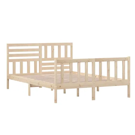 Cadre de lit sans matelas bois massif 140x200 cm