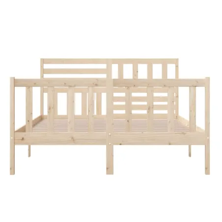 Cadre de lit sans matelas bois massif 140x200 cm