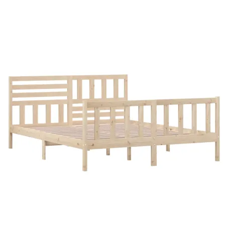 Cadre de lit sans matelas bois massif 160x200 cm