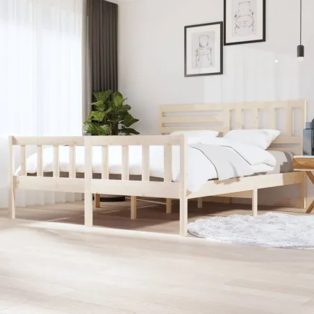 Cadre de lit sans matelas bois massif