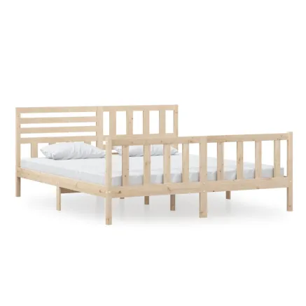 Cadre de lit sans matelas bois massif 2