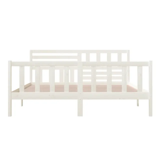 Cadre de lit sans matelas blanc bois massif