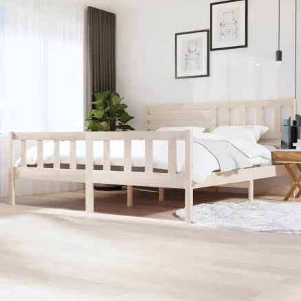 Cadre de lit sans matelas bois massif 200x200 cm