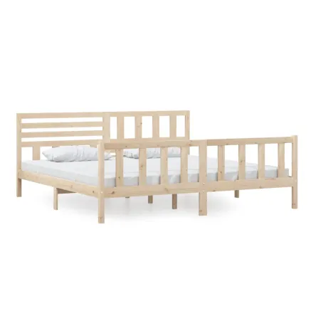 Cadre de lit sans matelas bois massif 200x200 cm 2