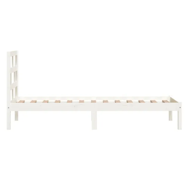 Cadre de lit sans matelas blanc bois massif