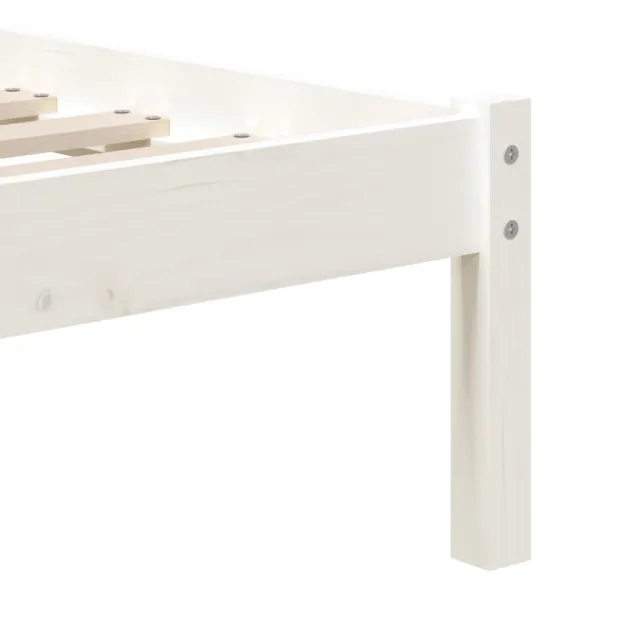 Cadre de lit sans matelas blanc bois massif