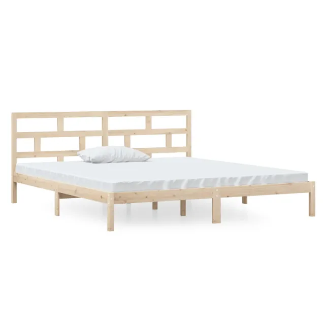 Cadre de lit sans matelas bois massif 140x190 cm