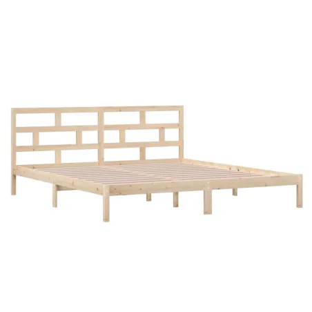 Cadre de lit sans matelas bois massif 140x190 cm