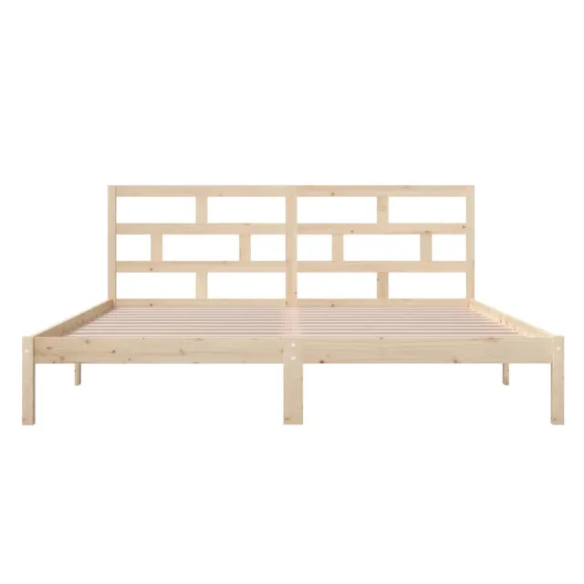 Cadre de lit sans matelas bois massif 140x190 cm