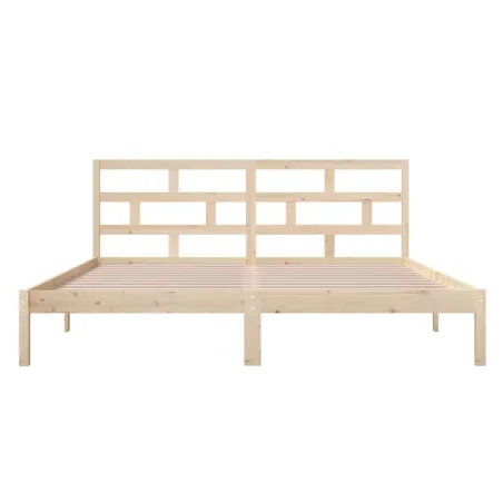 Cadre de lit sans matelas bois massif 140x190 cm