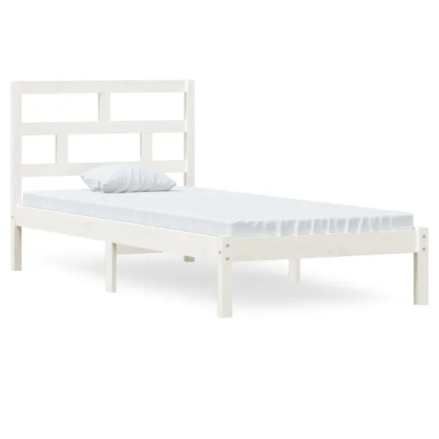Cadre de lit sans matelas blanc bois massif 90x200 cm