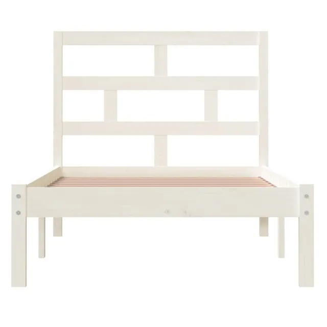 Cadre de lit sans matelas blanc bois massif 90x200 cm