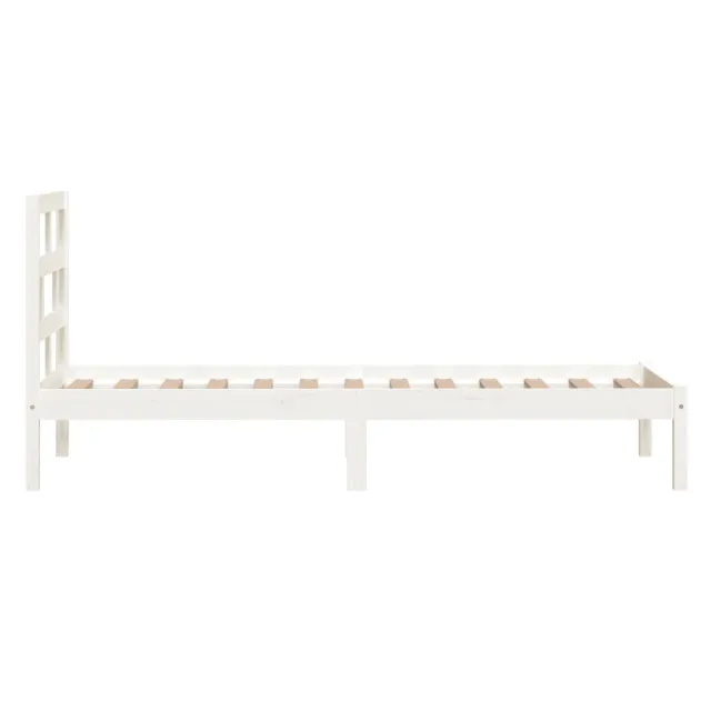 Cadre de lit sans matelas blanc bois massif 90x200 cm