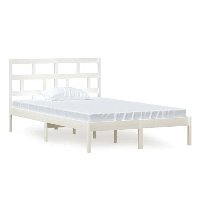 Cadre de lit sans matelas blanc bois massif 120x200 cm