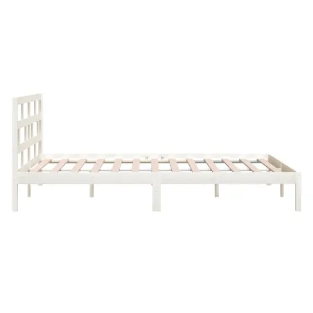 Cadre de lit sans matelas blanc bois massif 120x200 cm