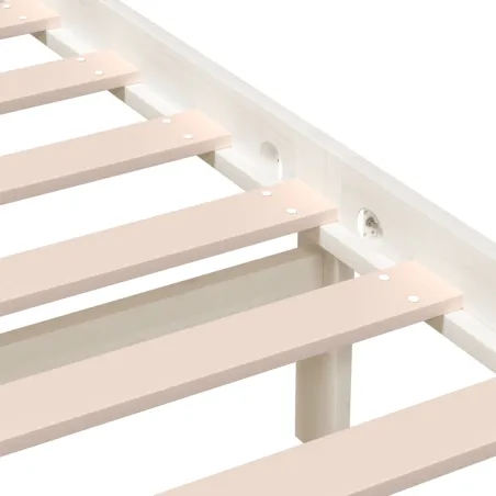 Cadre de lit sans matelas blanc bois massif 120x200 cm
